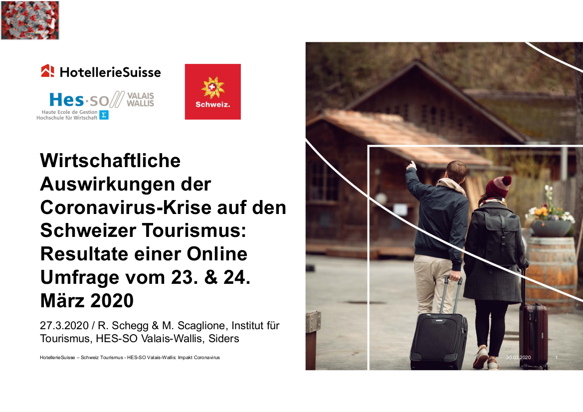 CovidUmfrage Impakt Coronakrise auf Schweizer Tourismus März 2020